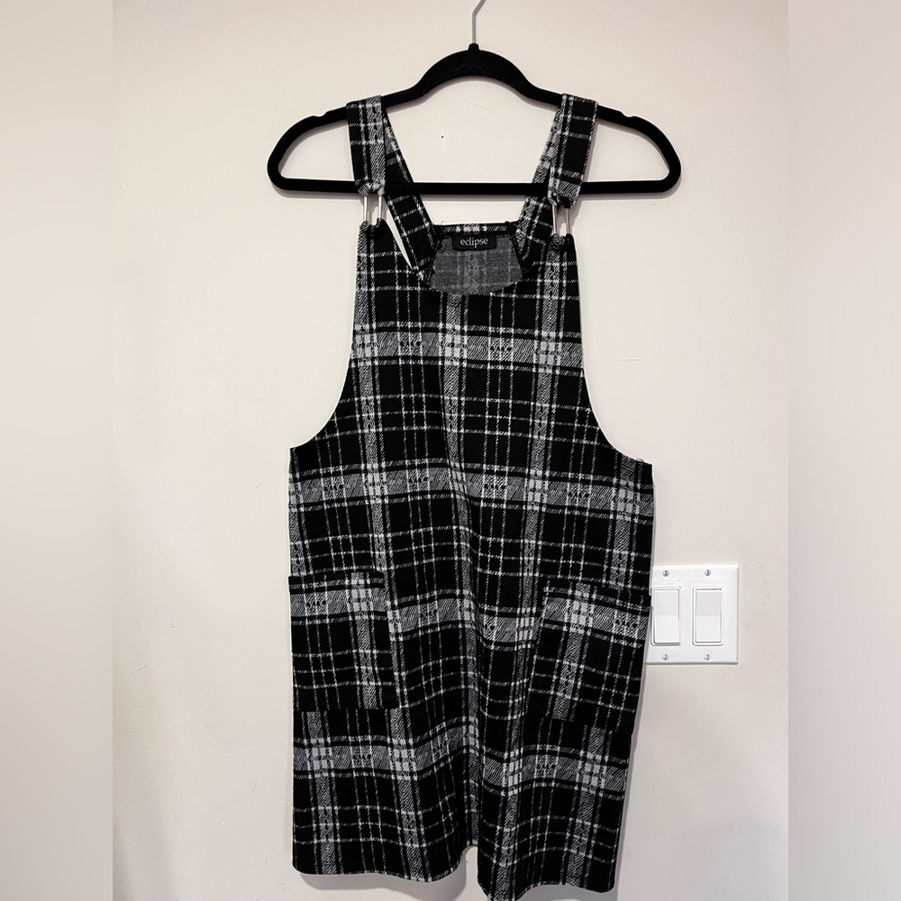 Eclipse Plaid Pinafore Dress